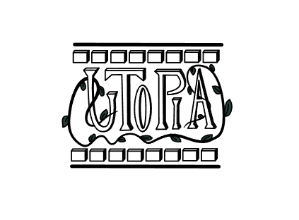 Logo Utopia pour le cinéma Pont Saint Marie, conçu avec une charte graphique réfléchie pour refléter les valeurs du cinéma.